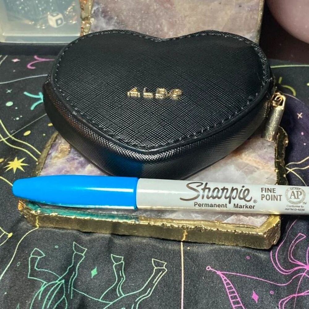Aldo black heart-shaped mini keychain
